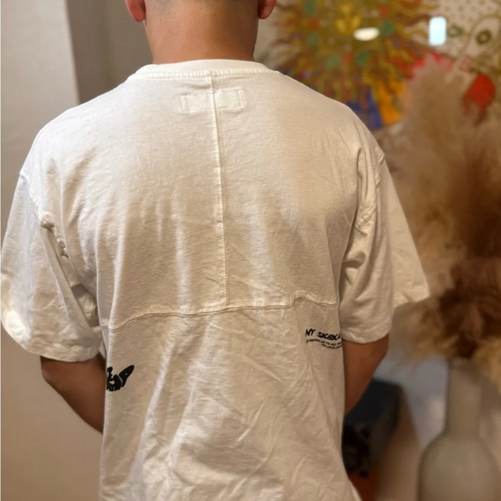 Preowned, Zara boys white skateboard short sleeve tshirt, 11/12
